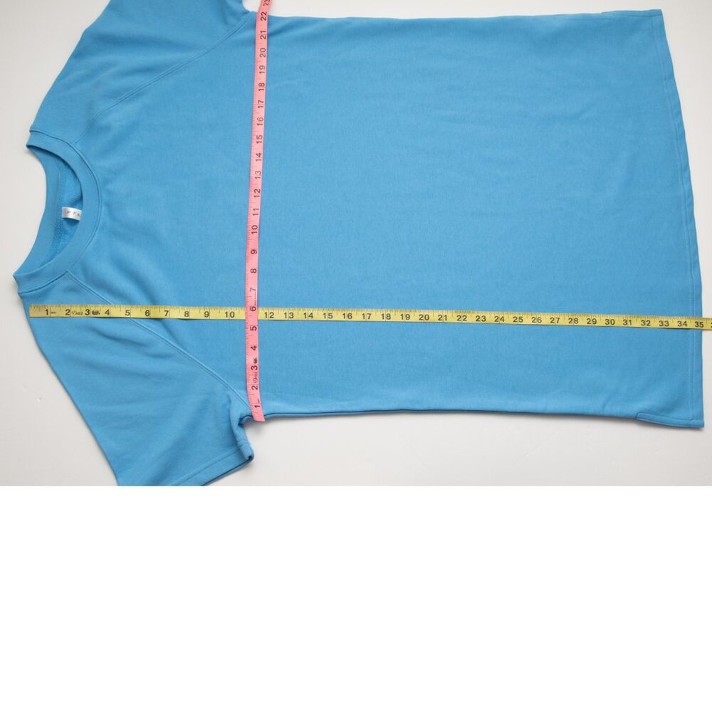 Fabletics Terry Mini Dress Short Sleeve Casual Athleisure Blue Size Large New - Picture 8 of 8